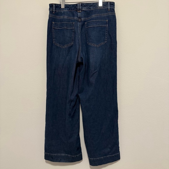 Talbots Trouser Jean Wide Leg High Waist Medium Wash Stretch Size 10 - Picture 7 of 9